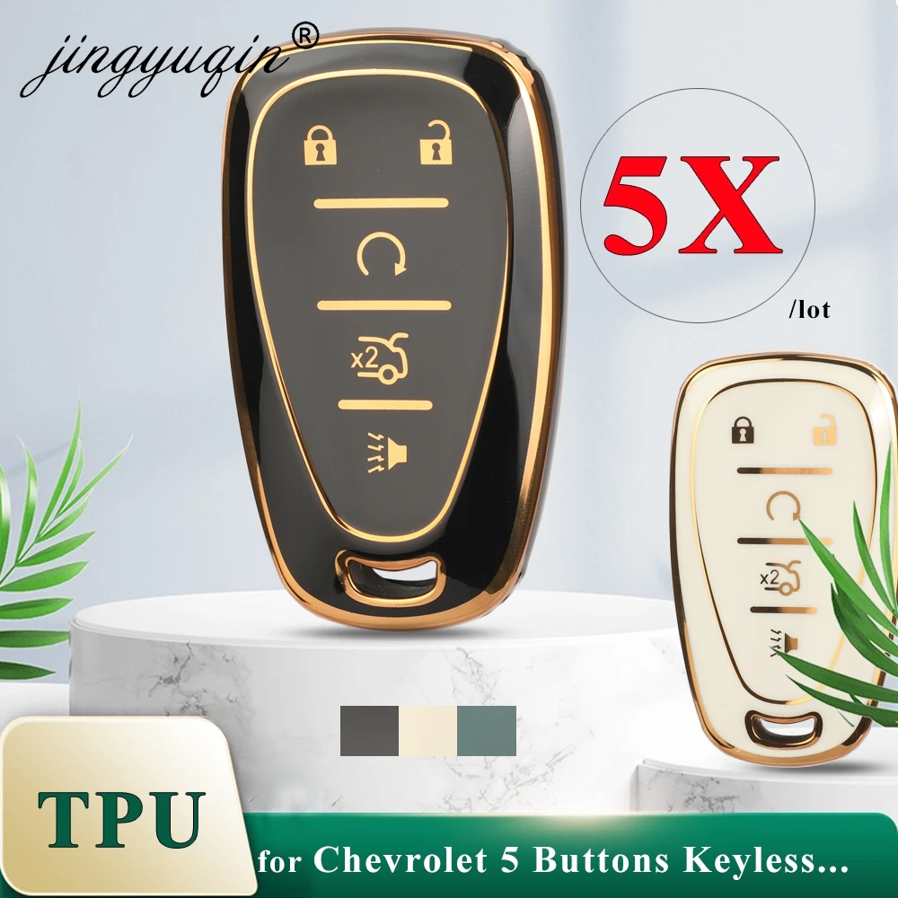 

Jingyuqin 5 шт. 5 кнопок чехол для автомобильного ключа из ТПУ для Chevrolet Cruze Malibu Camaro Traverse Spark Equinox Sonic Volt Chevy Protect Cover