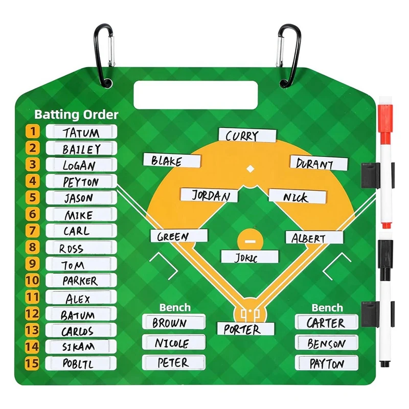 

Magnetic Baseball Lineup Board, Dry Erasecoach Lineup Board, Reusable Softball Lineup Board For Baseball Coaching