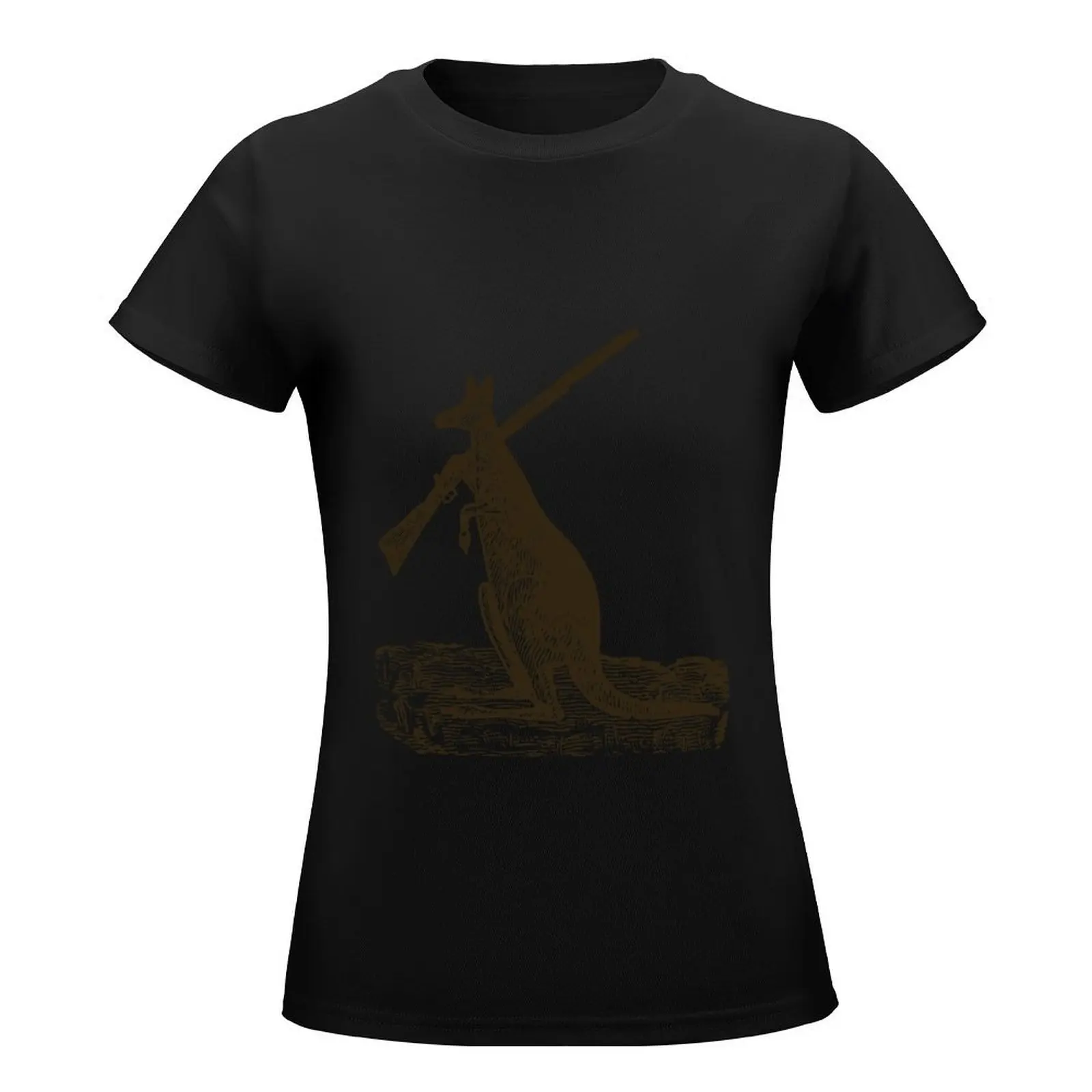 Kangaroo Shotgun T-Shirt tees korean fashion graphics cotton t shirts Women