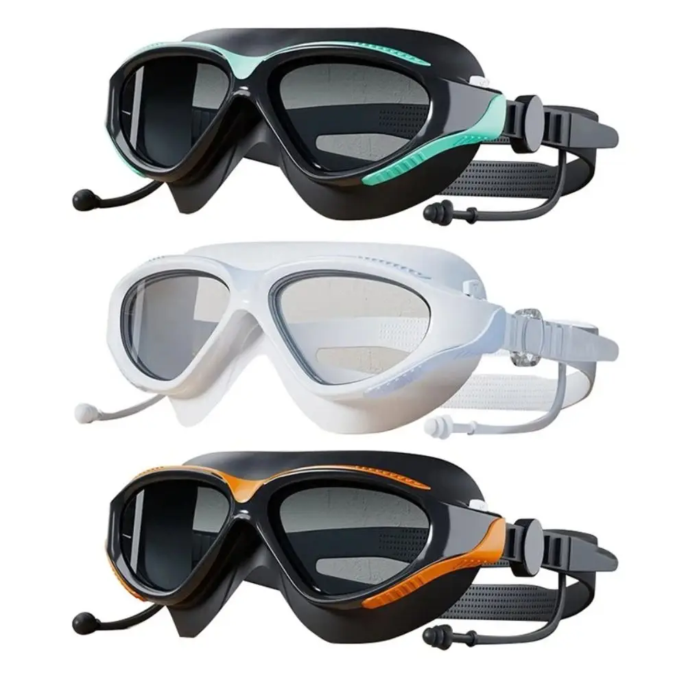 

New Waterproof Adult Swim Goggles Anti-Fog Professional HD Silicone Goggles with Earplugs Swimming Accessories Swim Glasses