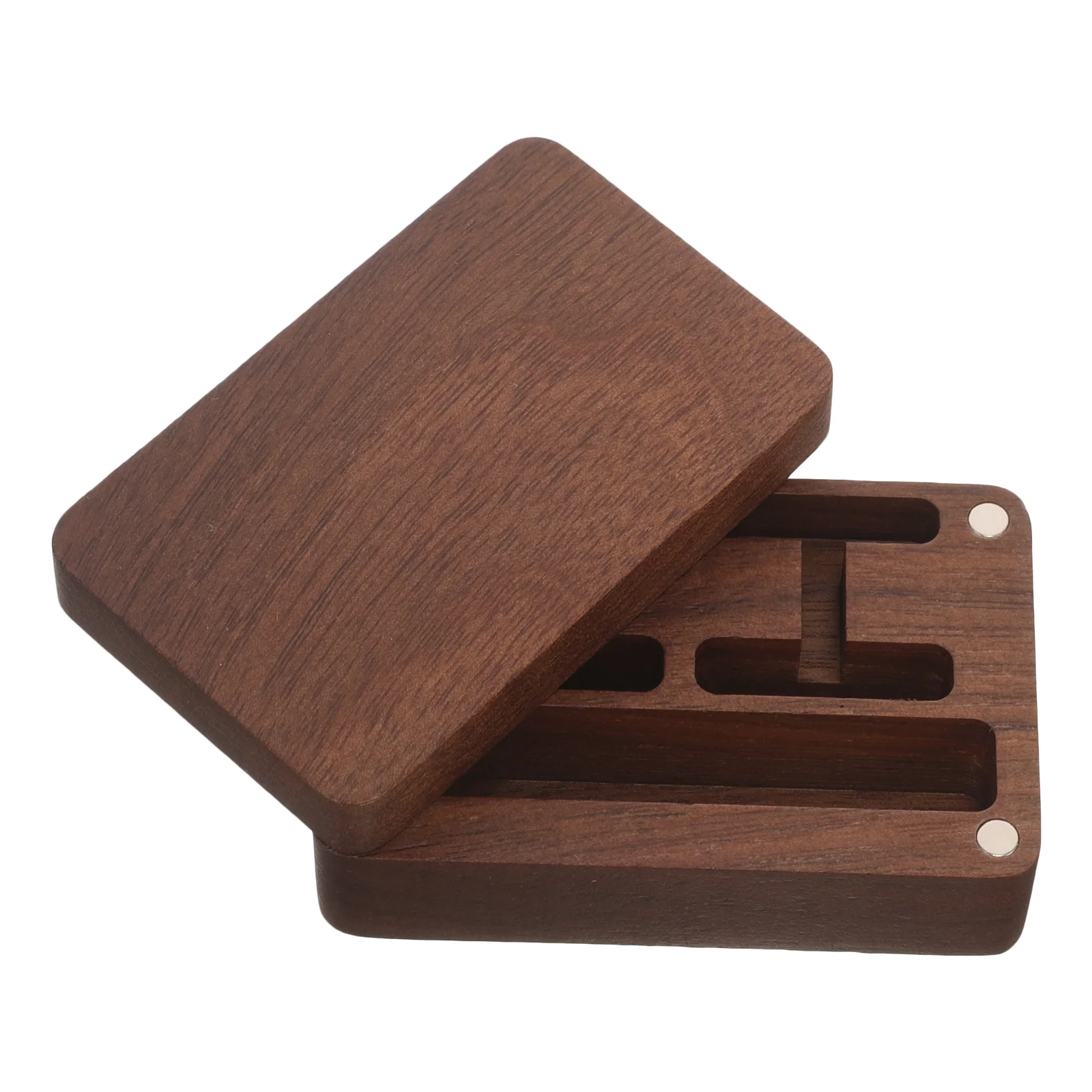 Walnut Cufflink Box Jewelry Gift Boxes For Tie Clips Cufflinks Organizer Small Case Wood Portable