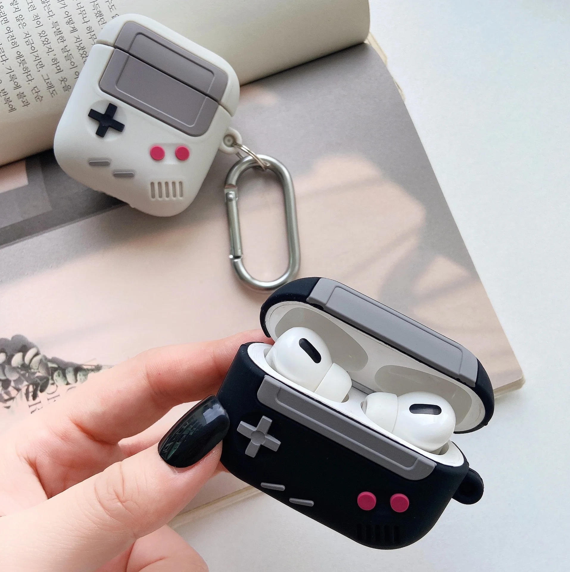 Für AirPods Pro 2 Fall Mode Klassische Retro Spielkonsole Kopfhörer Fällen Für AirPods 4 3 2 1 Pro 2 Pro2 Silikon Abdeckung Mit Haken