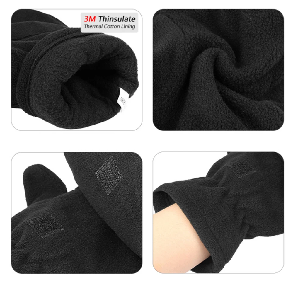 1 par L/XL moda invierno guantes cálidos a prueba de viento sin dedos guantes de ciclismo de coche al aire libre duraderos cómodos guantes