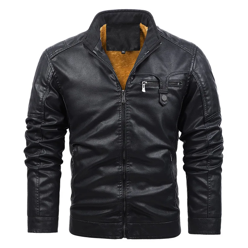 Mens Faux Leather Jacket European Sizes  Coat