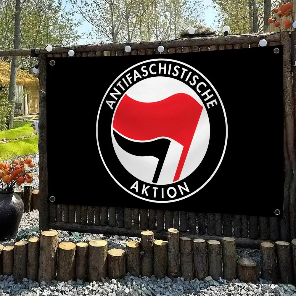 Antifascist Action Flags Custom Wall Hanging Background Art Banner for Bedroom Home Living Room Outdoor Decor