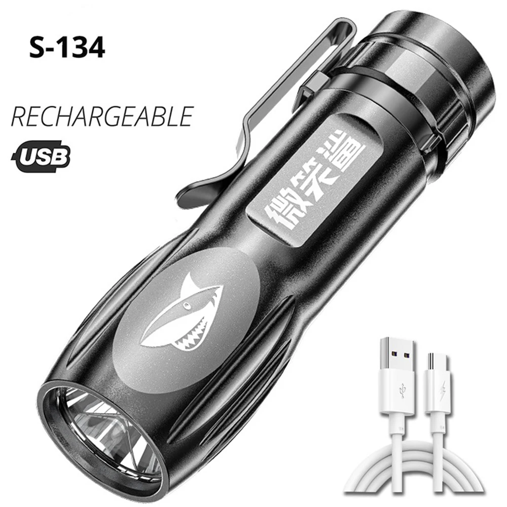 Strong Power Flashlight Rechargeable Camping Lamp Zoom Torch Tactical Flashlight Outdoor Waterproof Work Light Emergency Lamp