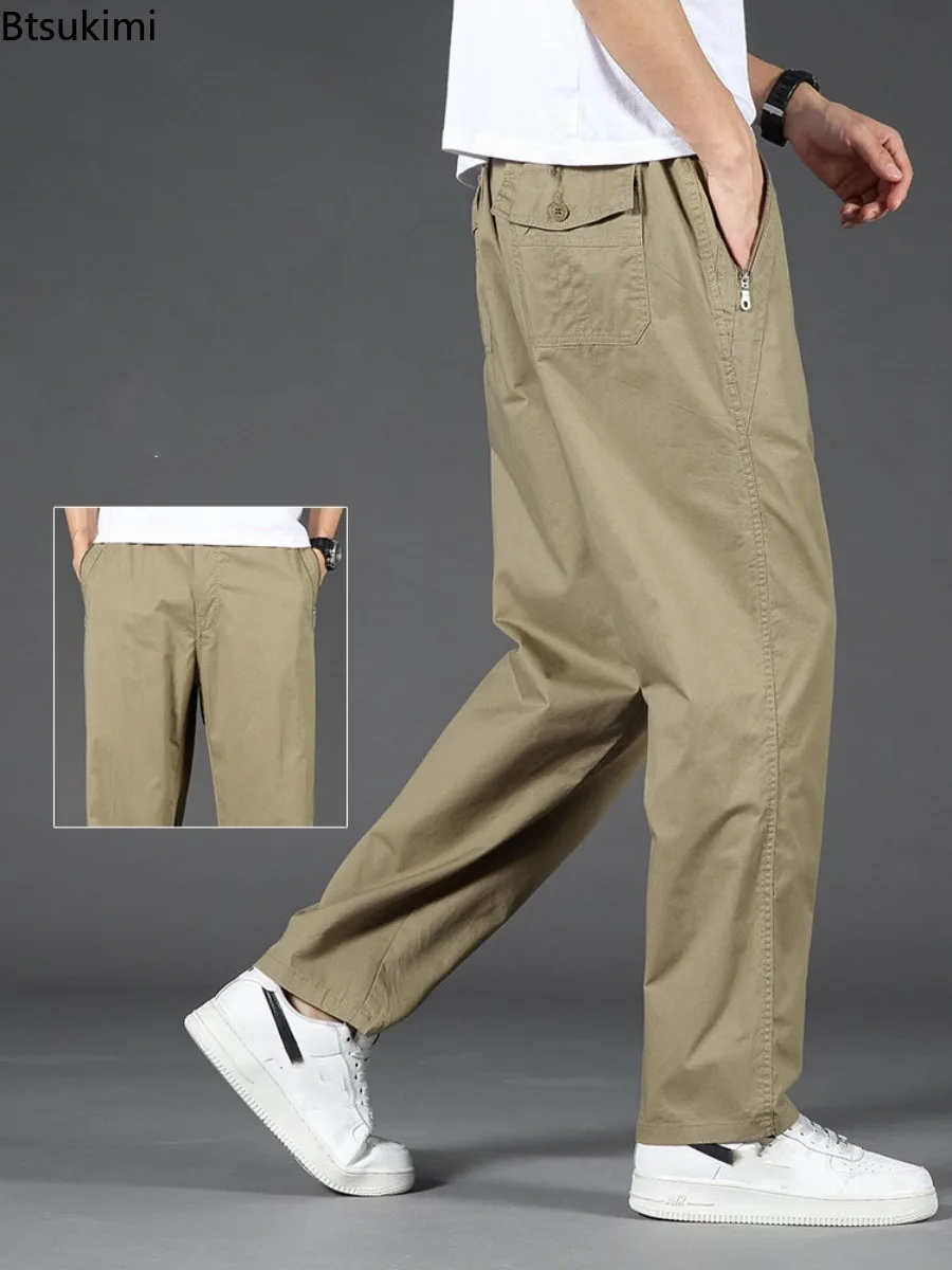 

Spring Summer Thin Casual Pants for Men Loose Big Size Straight Cargo Pants Men's Outdoor Sports Jogger Pants Baggy Sweatpants