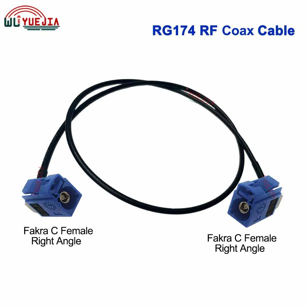 RG-174 Blue Fakra C Male Female to Fakra C Plug Jack Connector 50ohm RF Coax Cable For Automotive And Telecommunications Systems