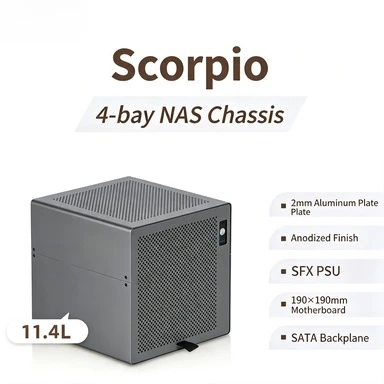 4‑Bay NAS Chassis With Backplane Support SFX / SFX‑L Power Supply ITX Motherboard Storage Server Case