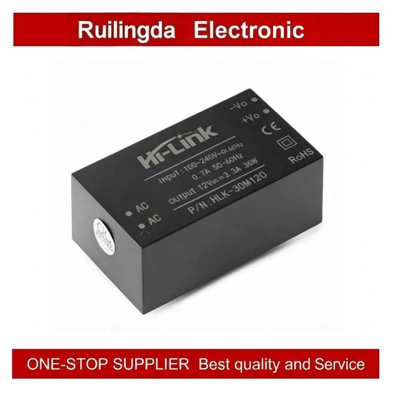 HLK-30M12C AC-DC Isolated Stabilized Power Module 220V to 12V 2.5A 30W with Built-in EMC Circuit for Electronics