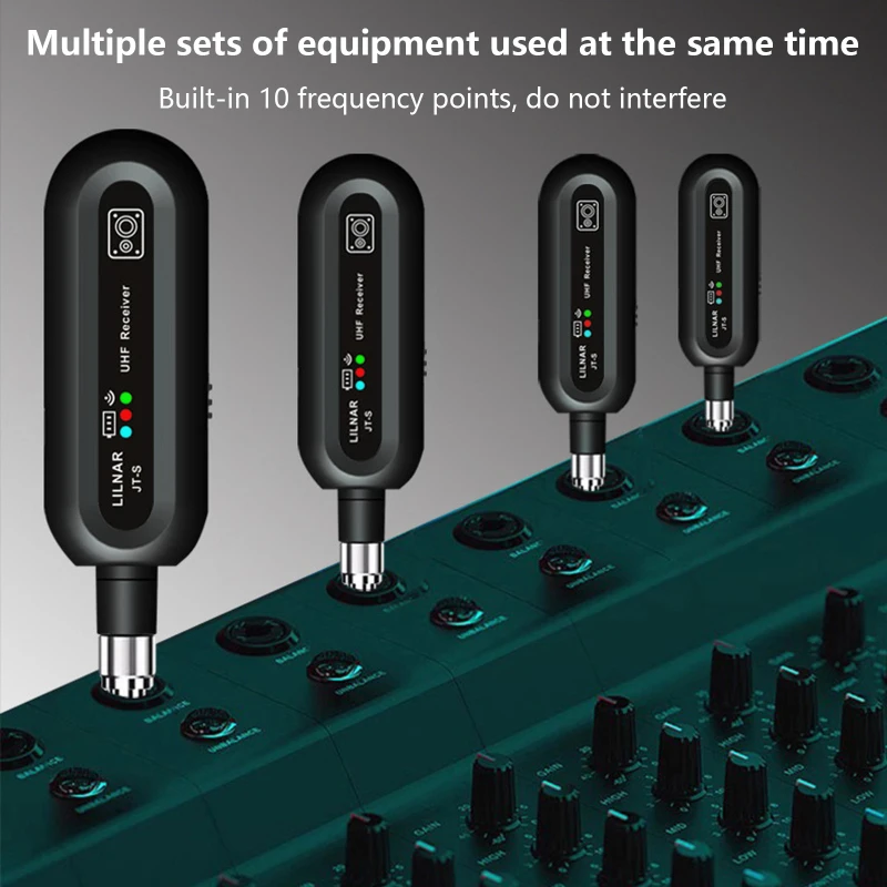 Bezprzewodowy system gitarowy podwójne wtyczki zestaw odbiorników transmisji gitarowej akumulator UHF regulowana głośność Plug Play na gitarę basową
