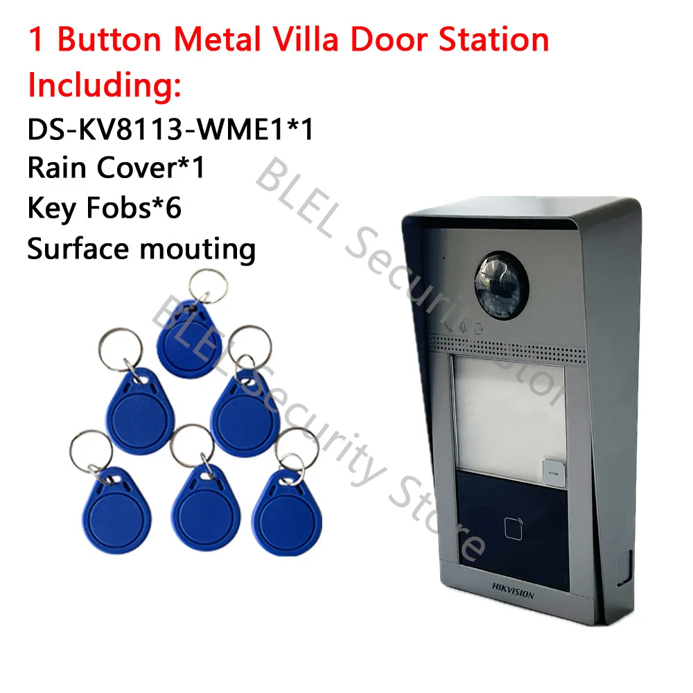 HIKVISION IP-video-intercom deurstation DS-KV8113-WME1(C) Surfarce Inbouwsteun PoE DS-KV8213-WME1(C) DS-KV8413-WME1 C