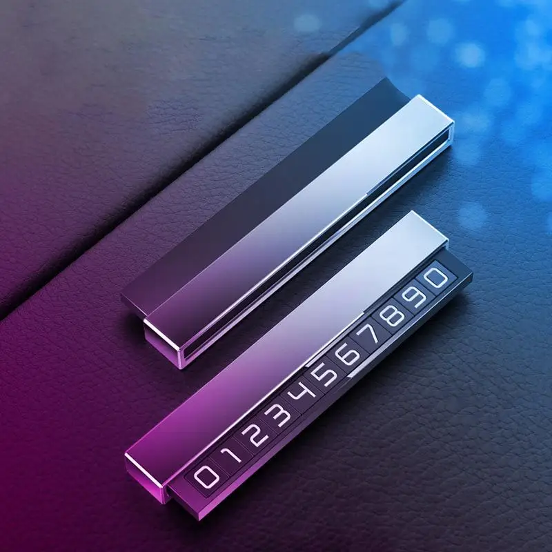 

Car Phone Number Temporary Car Parking Card Plate Luminous Phone Number Holder Hidden Parking Telephone Number Plate Accessories