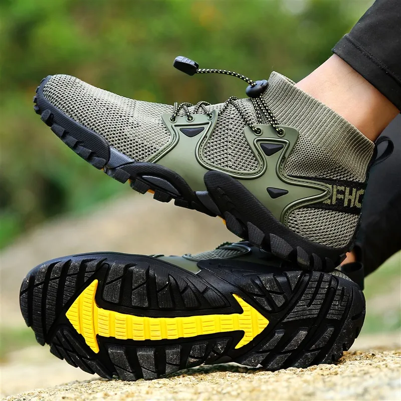 Breathable Men Hiking Shoes Super Soft Outdoor Summer men sneakers for Climbing High Top Sport Shoes Unisex Plus Size