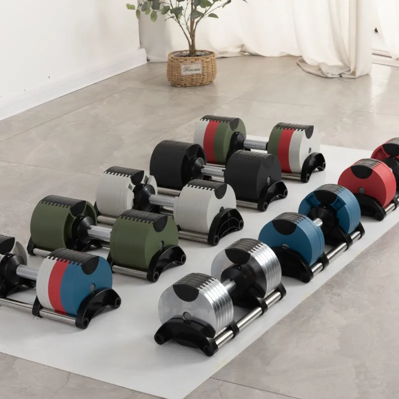24kg 52.5lbs Handle Adjustable Fitness Weights Dumbbel Colors 1090 2kg Increments 32kg with Stand Metal