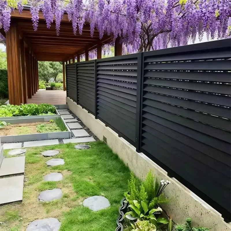 for Aluminum Alloy Heat Powder Coated 6 Foot Security Privacy Fence Panels Easily Assembled Eco-Friendly Durable Garden House