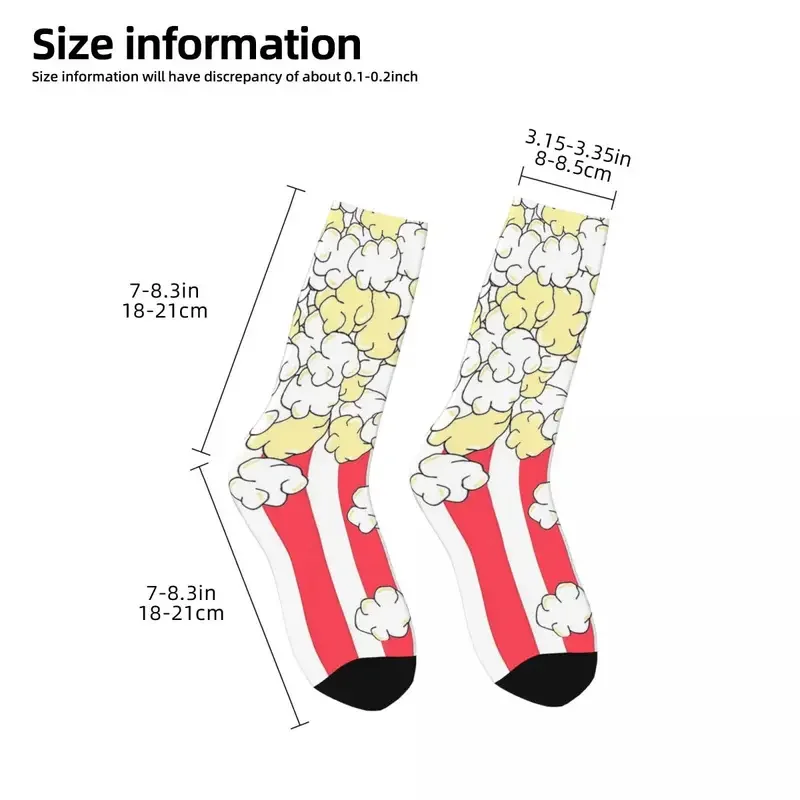 Buttered Popcorn Stripe Men Women Happy Socks Windproof Novelty Spring Summer Autumn Winter Stockings Gift