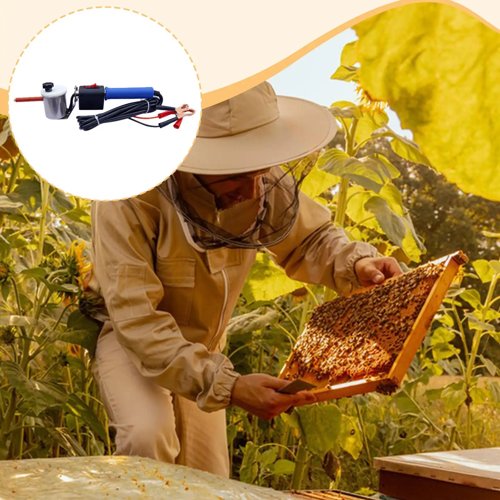 

Oxalic Evaporator, Manual Tool Portable Universal for Beekeeper Lightweight Bees Keeping Tool Volatilizer Heated Smoker