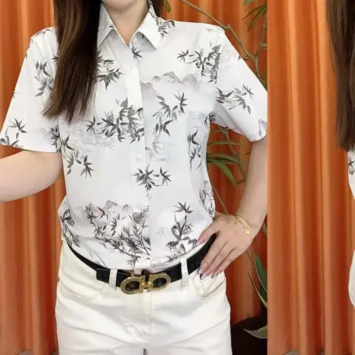 

Slim Fit ort Sve irt for Middle-Aged Busin Men Breathable Thin Summer Print Casual irt Versatile Regular Sle