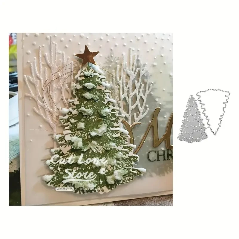 Christmas Tree Edge Metal Steel Frames Cutting Dies DIY Scrap Booking Photo Album Embossing Paper Cards Making