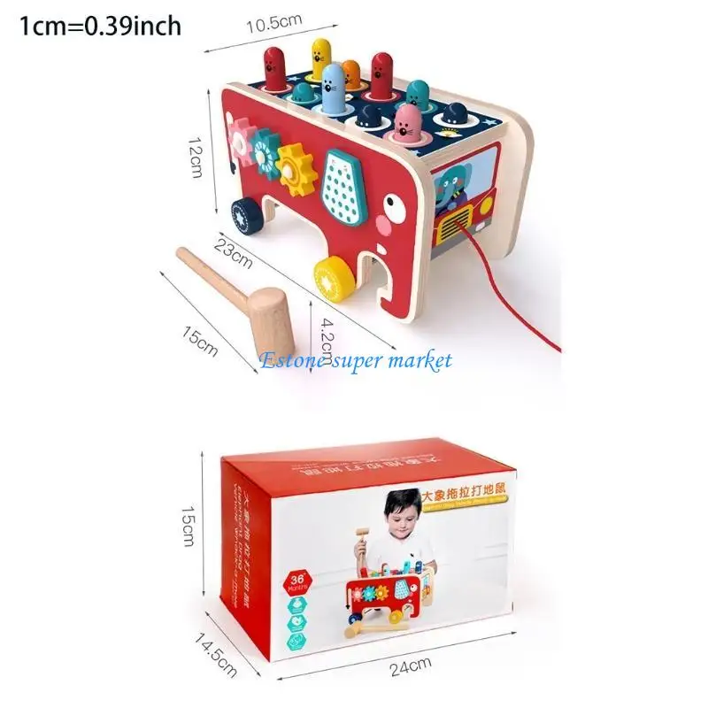 090B لعبة القصف لتنمية عقل الطفل والتفكير المنطقي بمطرقة خشبية