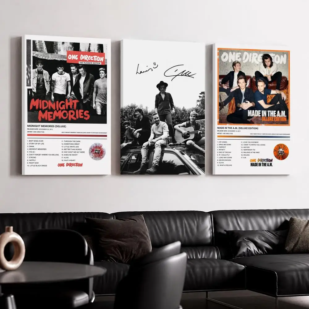 Music Groups O-One D-Direction Framed Wall Painting Ready to Hang Canvas Wall Art Poster for Bedroom Living Room Home Decor Gift