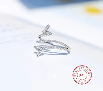 Creative Niche Design แหวนผีเสื้อเรียบง่ายหรูหรา 925 เงินเครื่องประดับเจ้าสาวงานแต่งงานแหวนหมั้นอุปกรณ์เสริมแฟชั่น