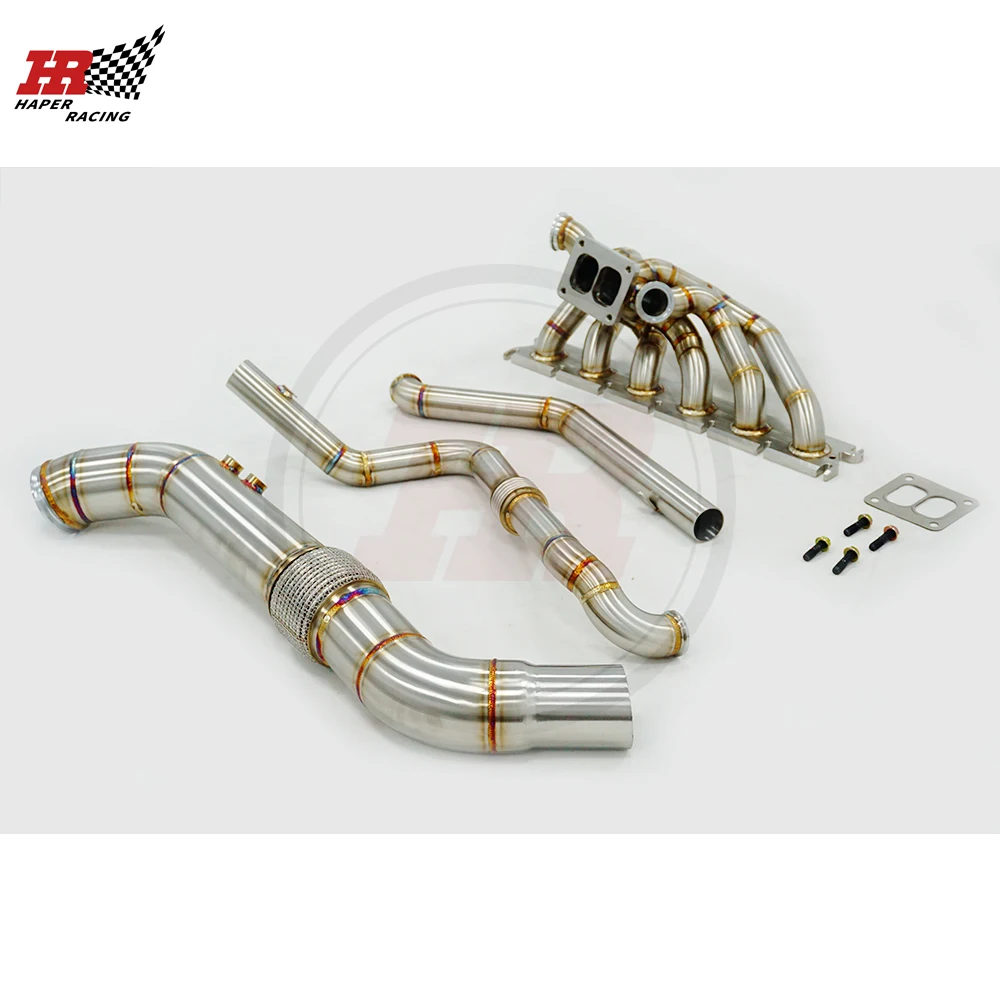

Коллектор HP RACING Brushed T4 Twin Turbo с толщиной стенки 3,0 мм и внешним диаметром 42 мм для BMW B58 GEN1 3.0T, комплект турбо-коллекторов.