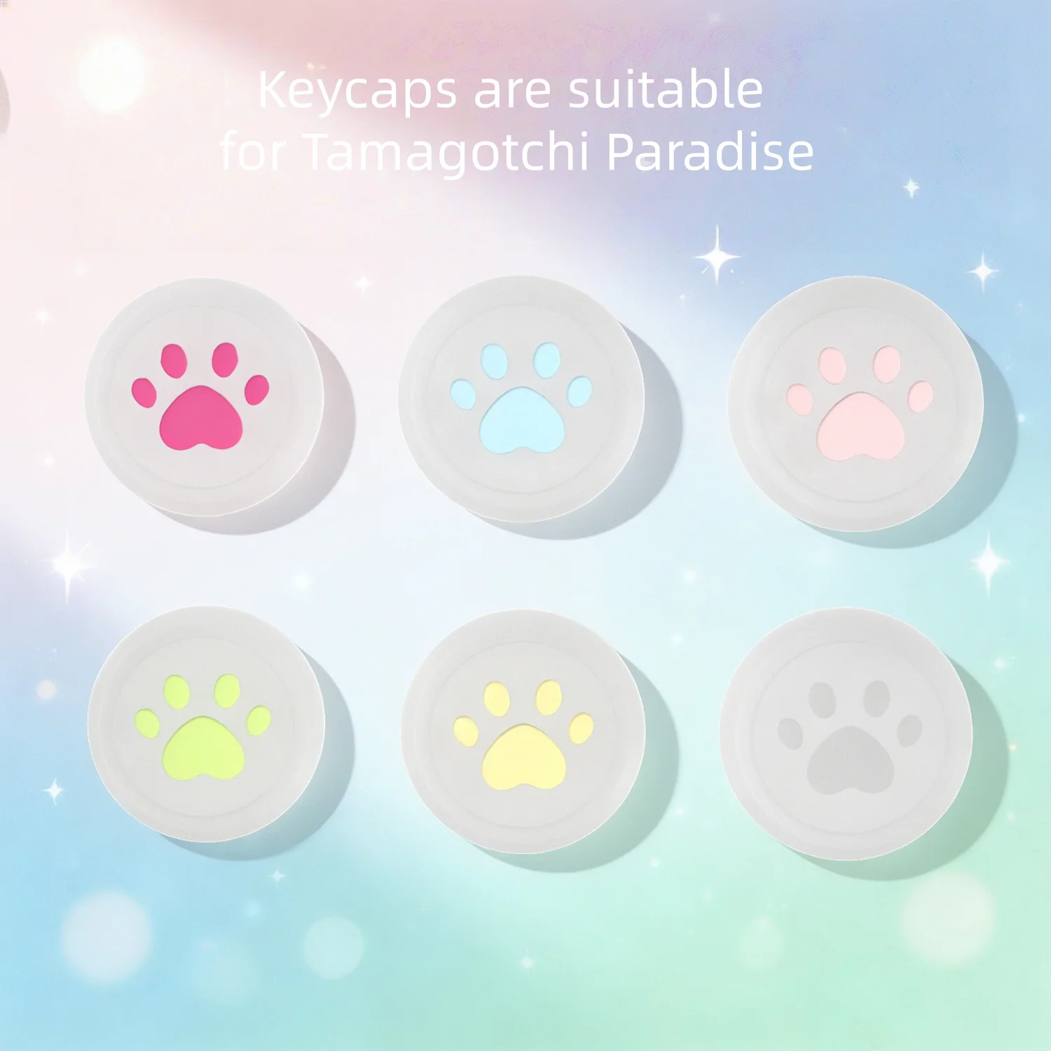

Cute cartoon silicone keycaps for Tamagotchi Paradise