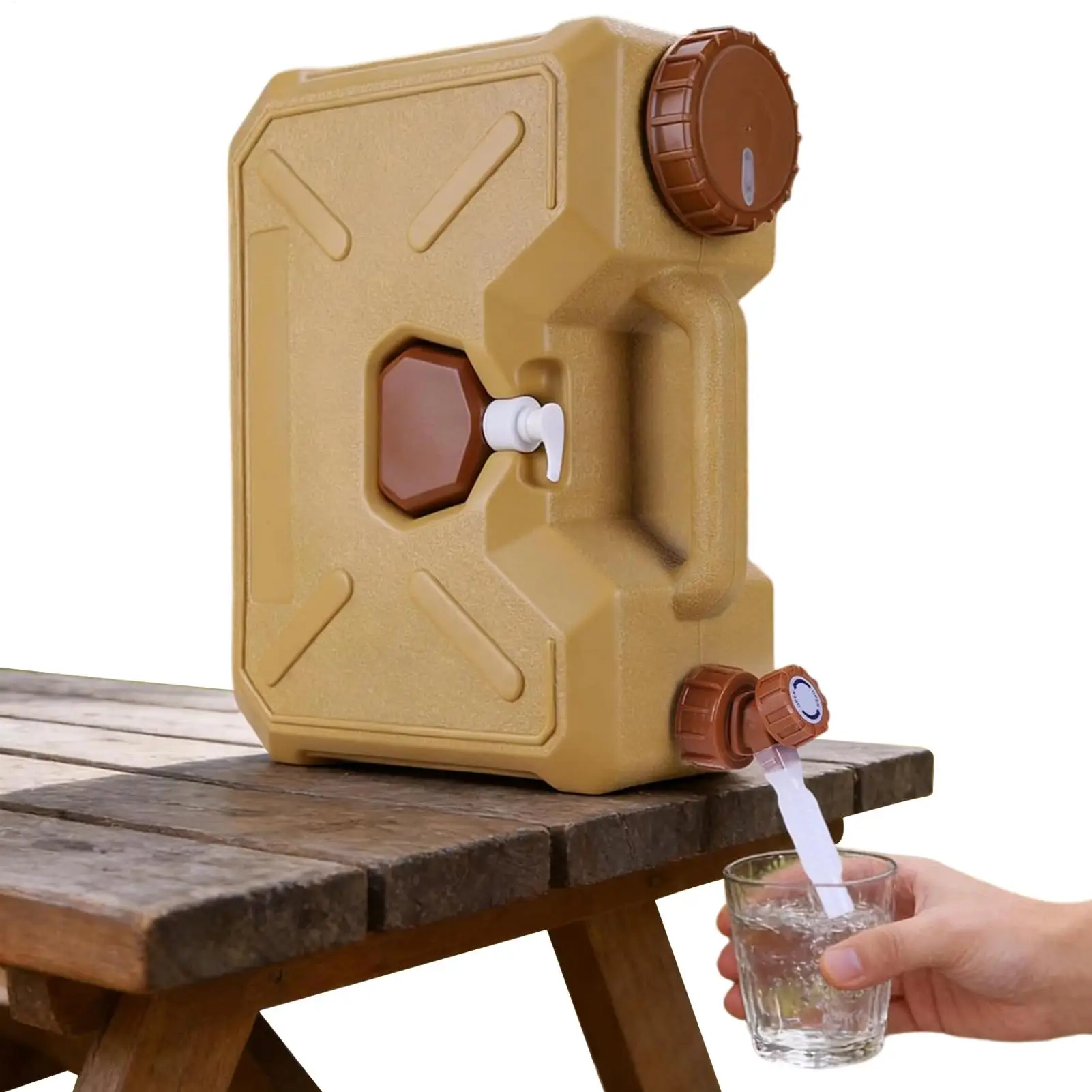 12L Camping Water Tank With Faucet Portable Water Container With Hand Sanitizer Bottle Leak-Proof Water Bucket For Camping