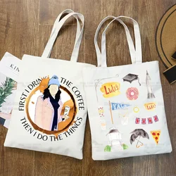 Gilmore Girl Hollow luke's Diner Coffee Art Canvas Bag Totes borse per la spesa con stampa semplice ragazze Life Casual Pacakge