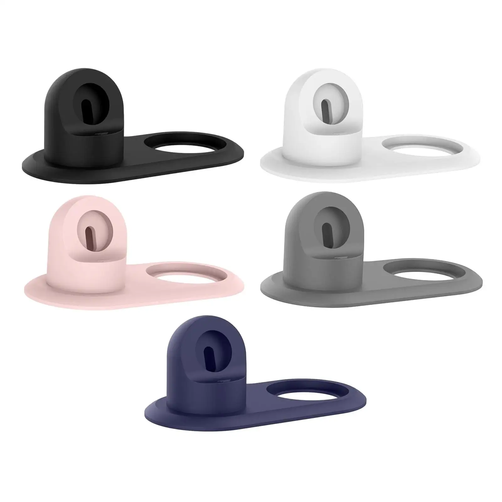 2 in 1 Wireless Charger Stand for Iphone 12 Mini and Watch Silicone Desktop Phone Holder Charging Dock Cable Organizer