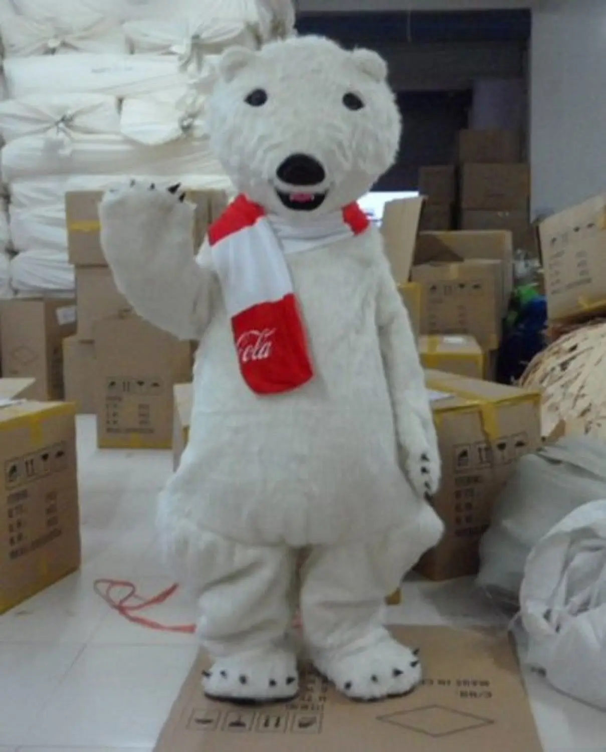 New Adult Hot Sale Foam Polar Bear Fancy Cartoon Mascot Costume Plush Christmas Fancy Dress Halloween Mascot Costume