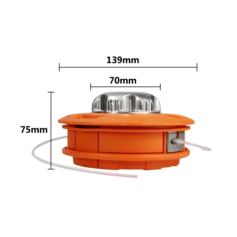 M10 Aluminum Nylon Grass Brush Mower Bump Spool with 2 Lines Cutter Head Thread Line String for Trimmer And Grass Saw