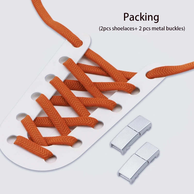 

Эластичные шнурки с металлическим замком, шнурки без завязок, кроссовки для детей и взрослых, быстросъемные и снимаемые шнурки, аксессуары для обуви, 1 пара