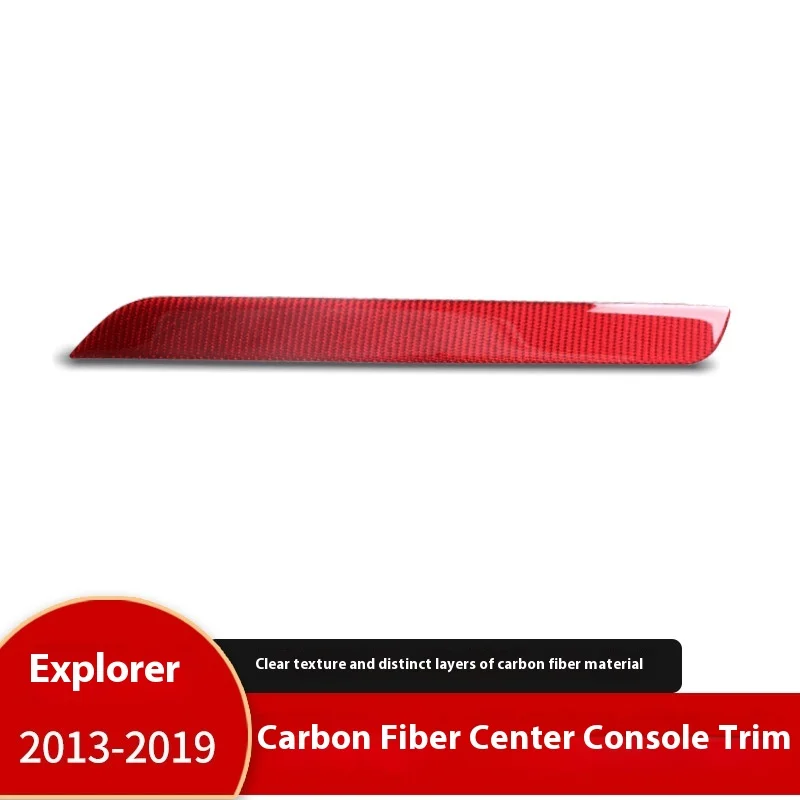 

For Carbon Fiber Red Interior Storage Glove Box Co-Pilot Trim Strip for Ford Explorer 13-19