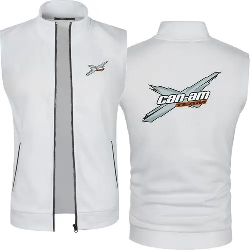 Men Can Am Off Road Brp Atv Commander Utv Outlander Men's Knitted Velvet Casual Top Zipper Vest Sleeveless High Neck Fleece Jack - Image 8