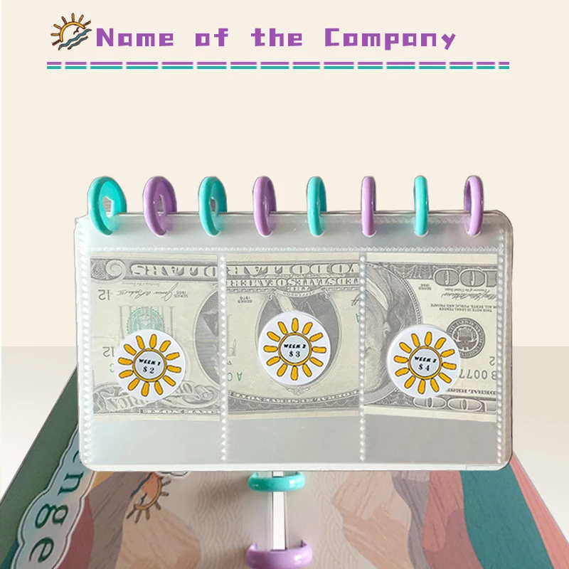 Libro economico portatile a fogli mobili 52 settimane di risparmio raccoglitore di sfida scatola di immagazzinaggio di contanti riutilizzabile pianificazione di fondi libro di risparmio per i bambini