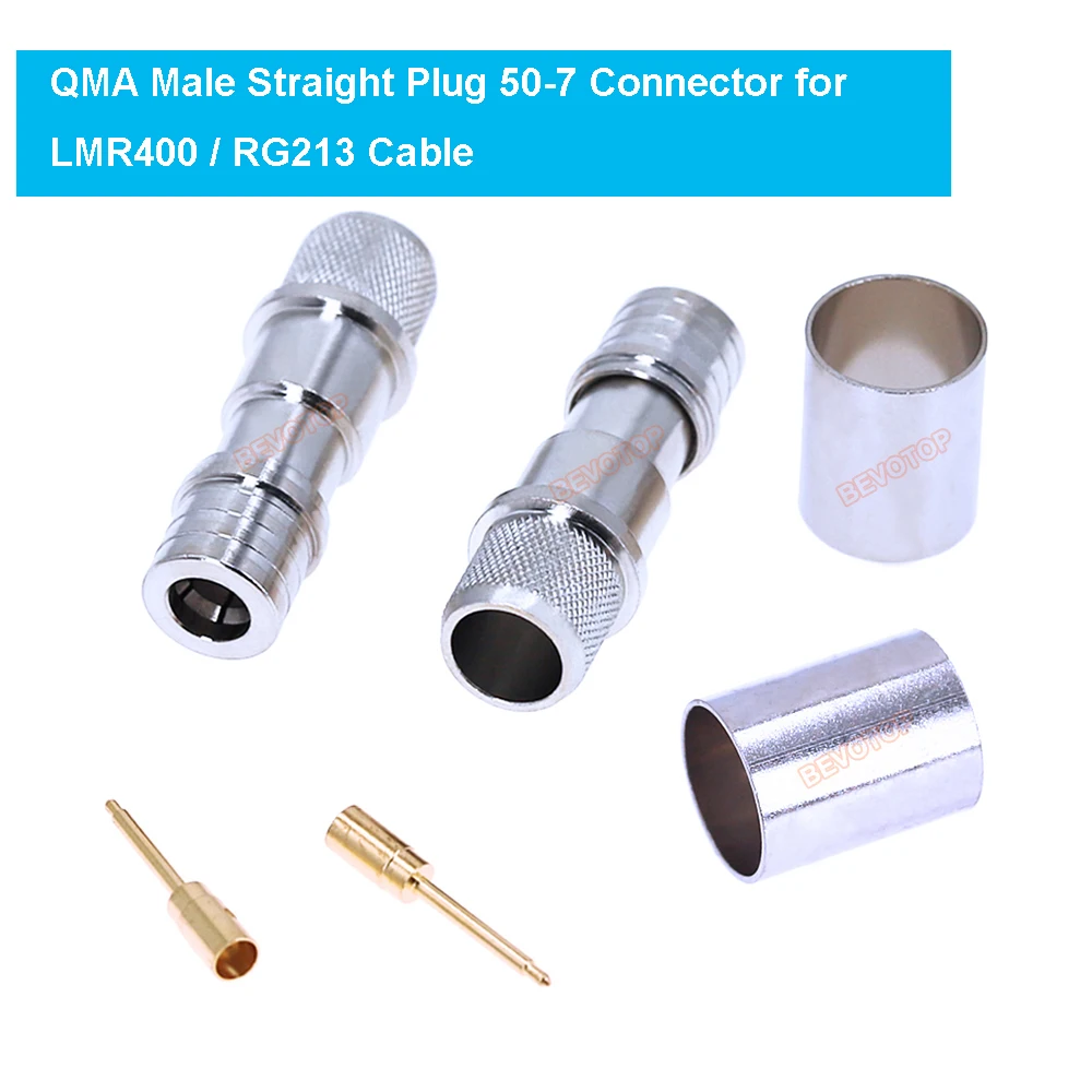 10PCS/LOT RG213 LMR400 QMA Male Plug RF Coaxial Connector 50 Ohm 50-7 QMA Connector for LMR-400 RG-213 Cable Wholesales