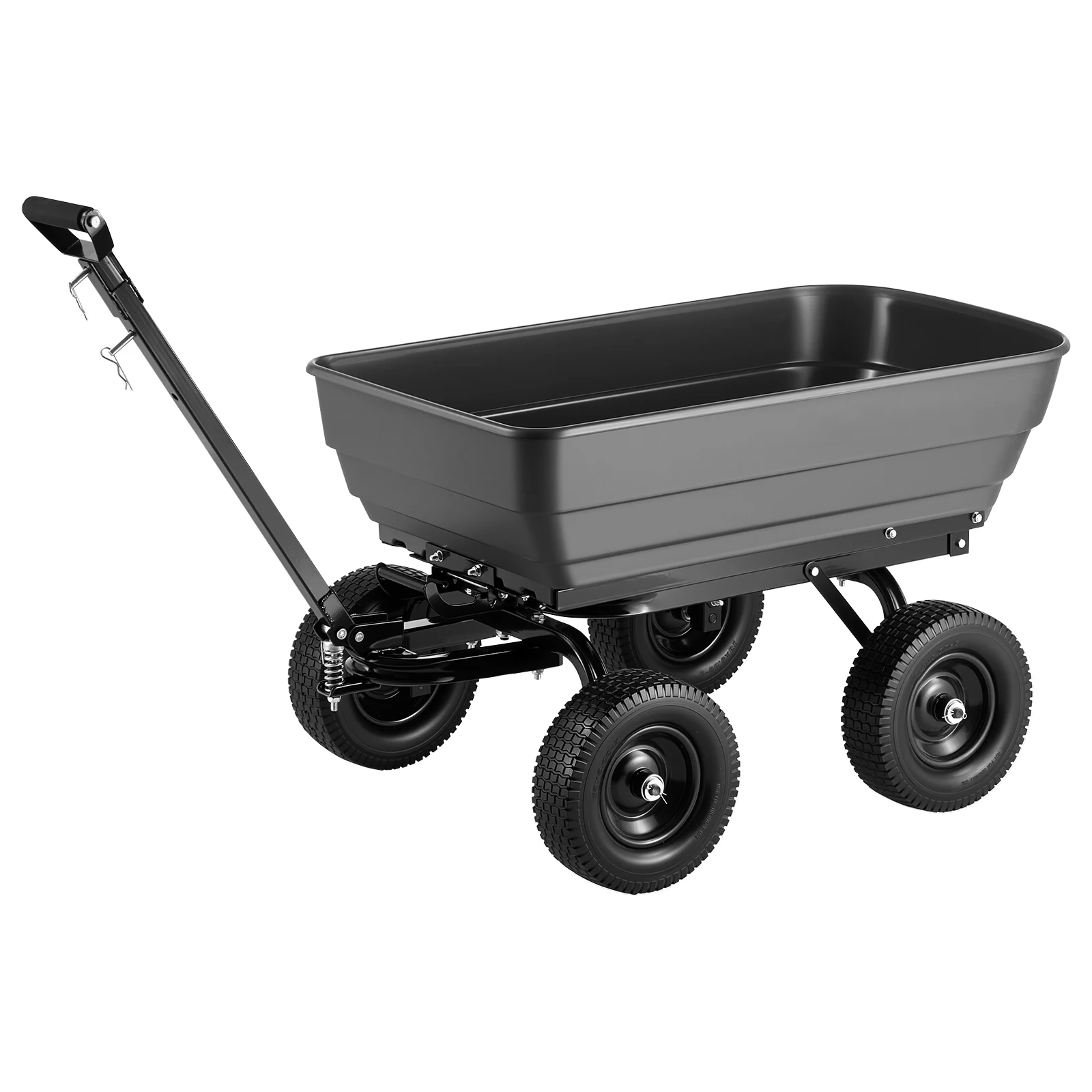 Garden Dump Cart, 1200 lbs Poly Dump Cart, 7 Cu.Ft. Garden Carts Dumps Wagon with 2-in-1 Convertible Handle, 90° Quick-Dumps Mechanism, 180° Swivel Wheels, Yard Wagon for Plants, Soil, Crops
