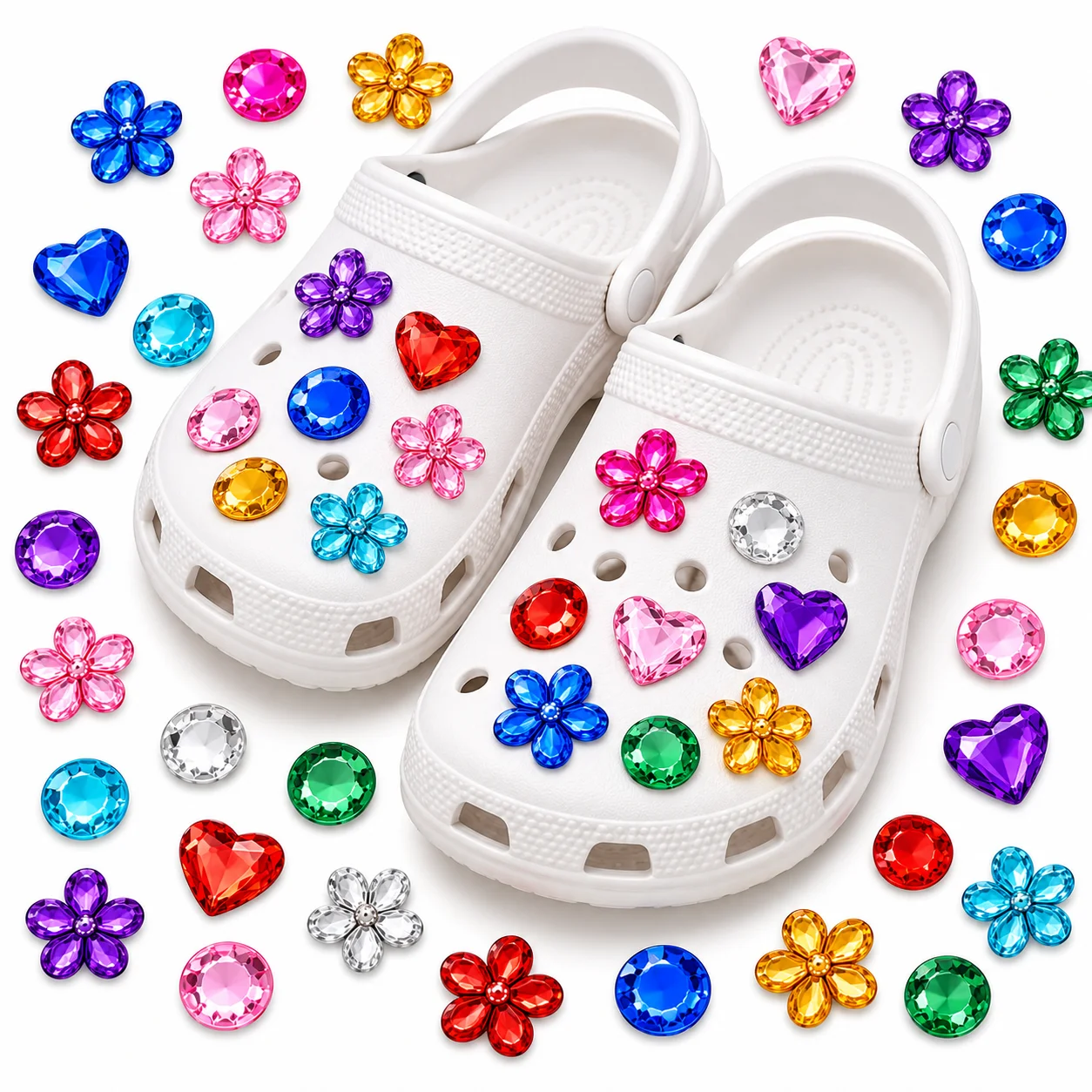 50pcs Gamer Gun Shoe Charms Set Game Controller PVC Pins for Clogs FPS Accessories Gift for Boys Men Teens Kids Cool Style