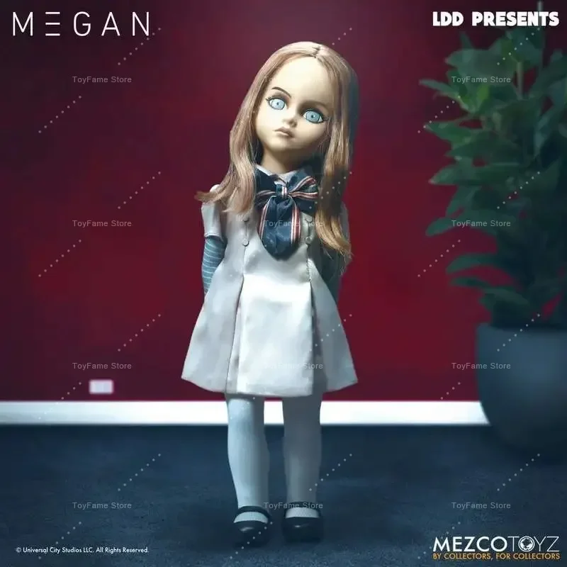 

In Stock Mezco 10 Inch Living Dead Doll Series M3gan Statue Megan Action Figure Model Doll Collection Gift Ornament
