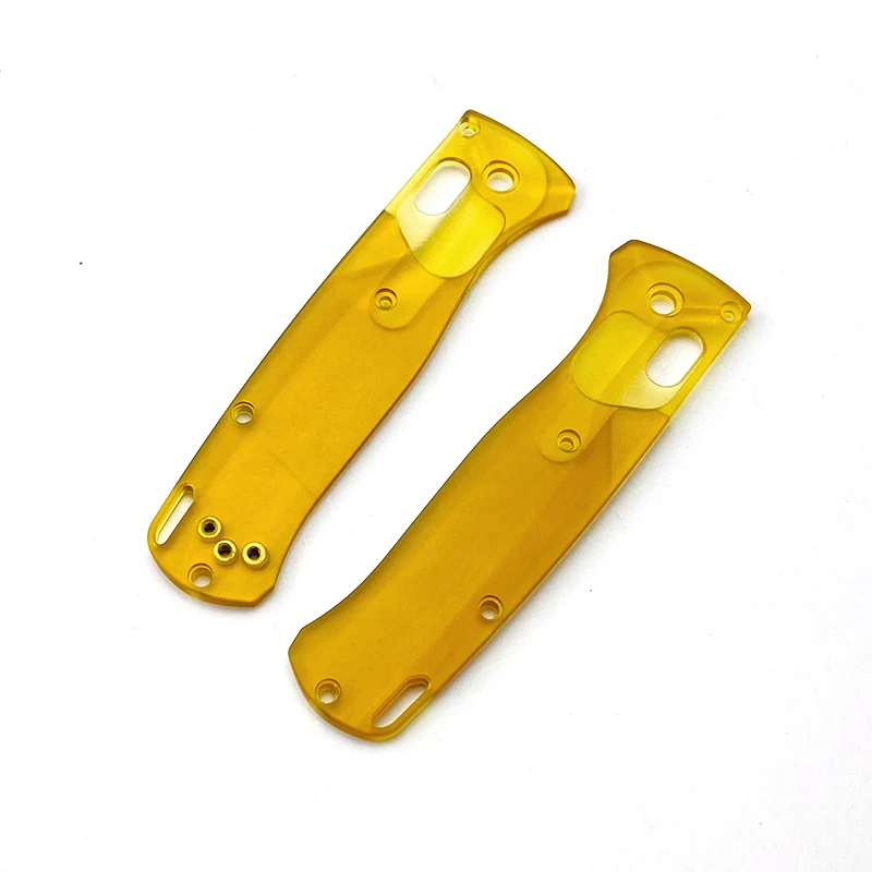 1pair Amber PEI Material Grip Handle Scales for Genuine BM Bugout 535 Knife DIY Patch Modification Accessories