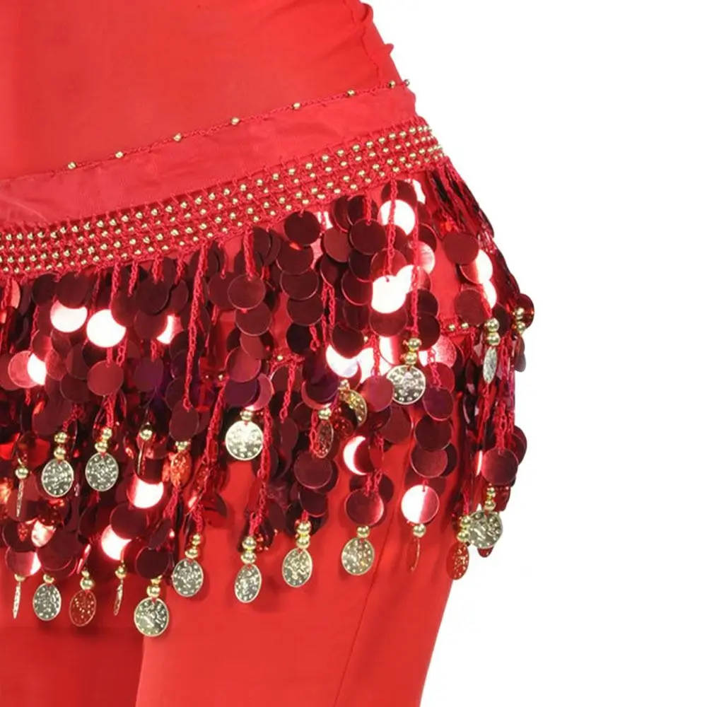 

Women Show Costumes Sequins Waist Chain Dancer Skirt Belly Dance Belt Hip Scarf