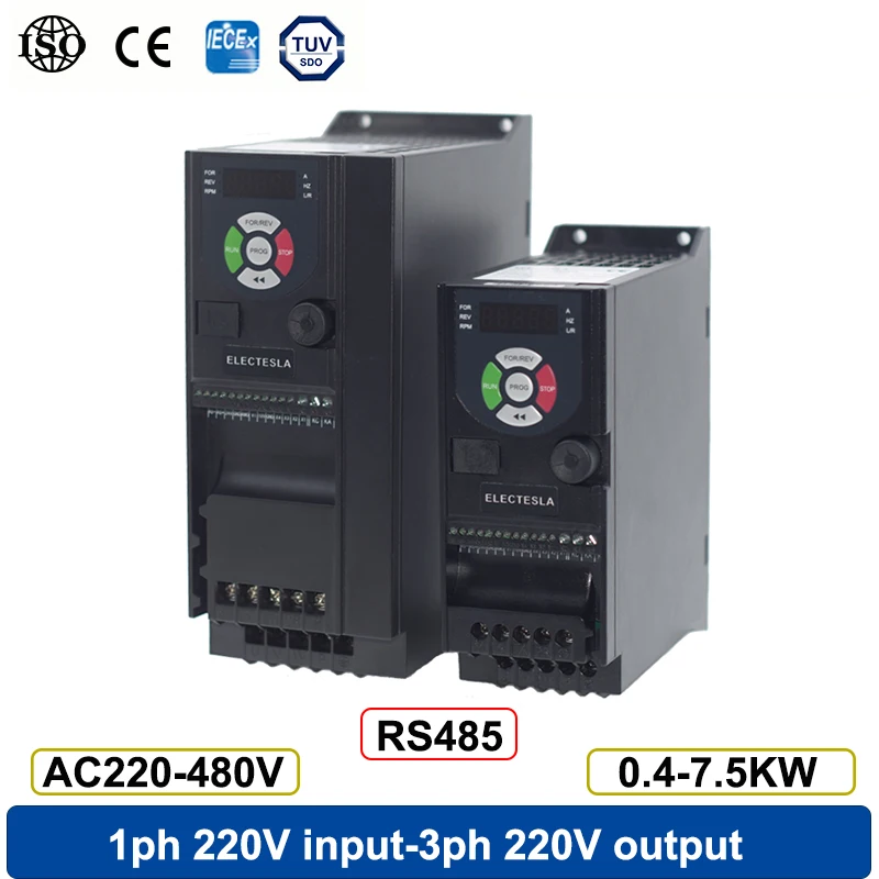 

220V 0.4-4KW VFD Inverter Motor Speed Controller Frequency Converter Variable Single phase Input three-phase Frequency Drive