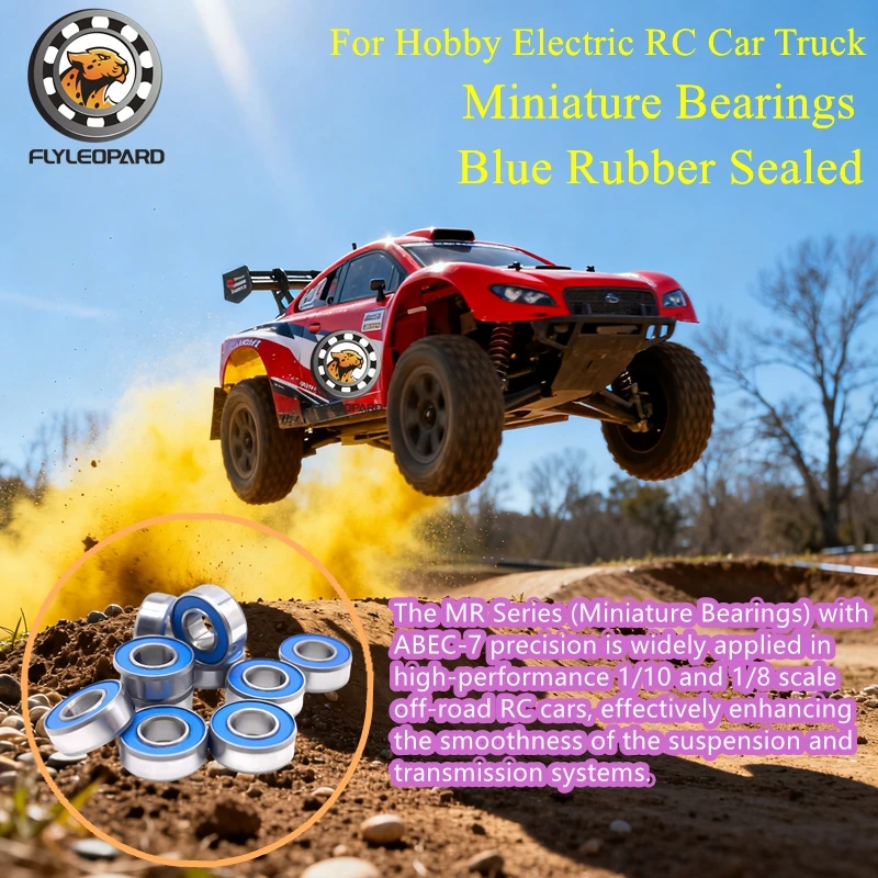 RC Car Truck Racing Blue Rubber Sealed Ball Bearing Bore 4mm 5mm 6mm 7mm 8mm 10mm 12mm 13mm for Arrma Typhon 3S Off-Road Vehicle