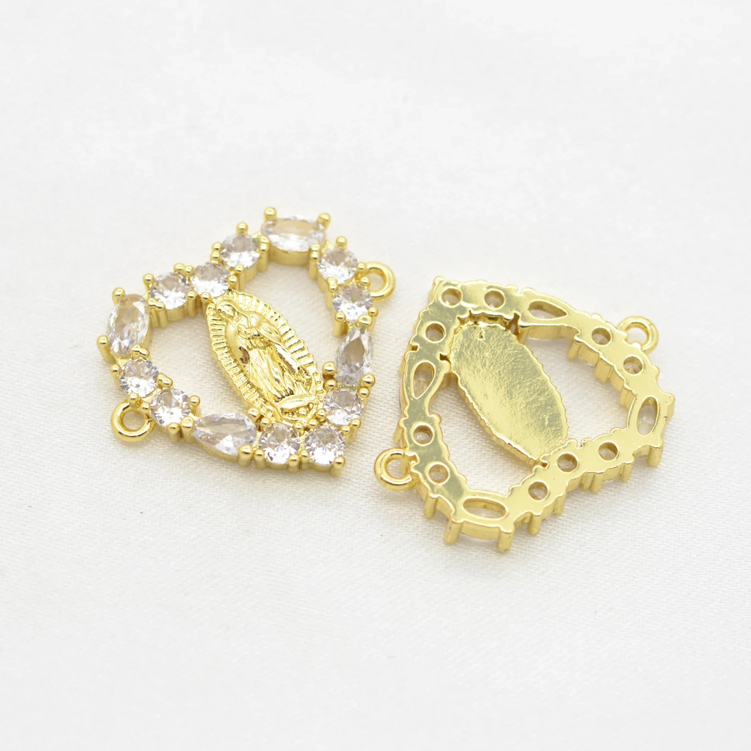 Virgin Mary Heart Connector for Jewelry Making Supplies Flowers Turkish Eyes Elephant Clasps Fastener DIY Hooks Top Quality