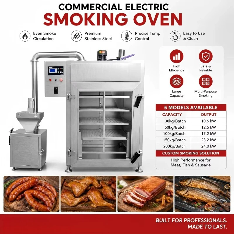 Digital Control Meat Smoker Oven Real‑Time Temperature Display Accurate Adjustment For Ham Bacon Premium Meat Smoking Business