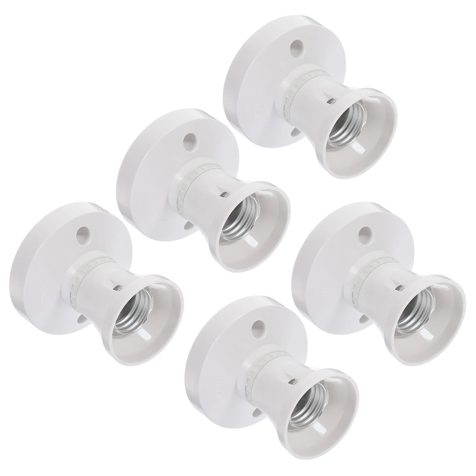 

5pcs E27 Socket Adapter Light Bulb Fitting White 76mm Screw Base Light Holder Ceiling Fitting Lamp Socket Replacement