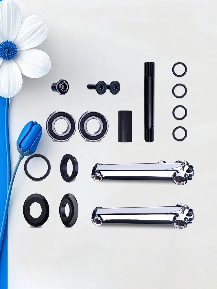 AliExpress NONE Funsea 145mm Crankset with Chrome Painting Finish Bearing 41.28 X 19mm for MID Frame Bottom Bracket Shell Bike Accessories